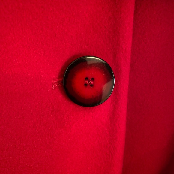 🔥Christian Dior🔥 cardinal red full length lambs wool coat. Vintage 1985. Sz 10 - Picture 5 of 13